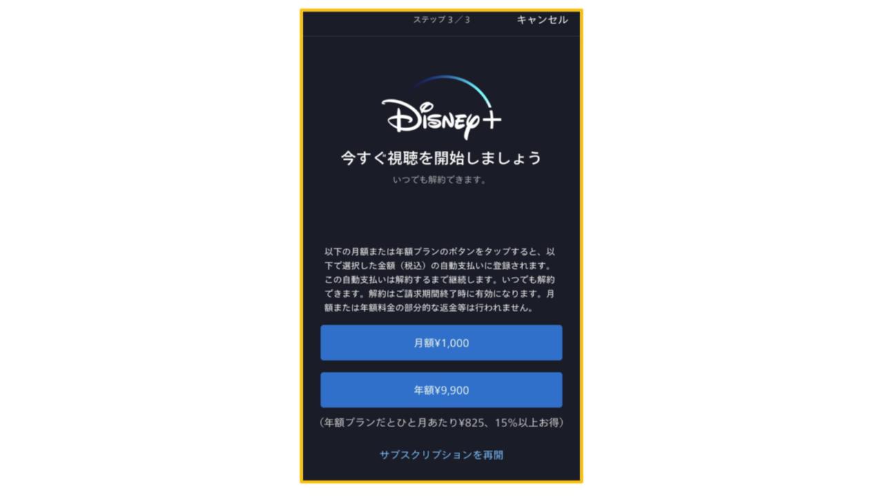 ディズニープラス登録方法アプリ版3