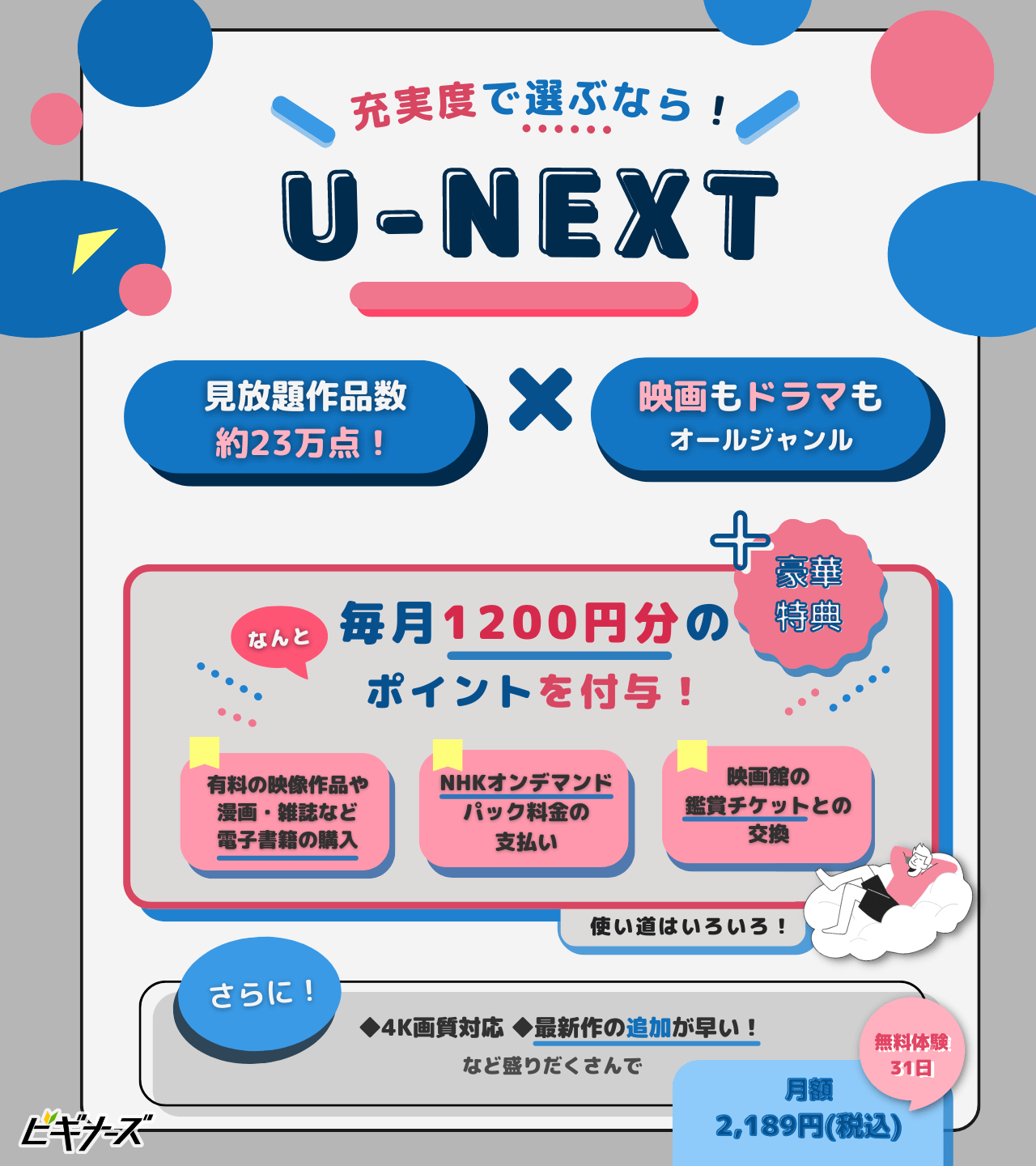 U-NEXT おすすめポイント