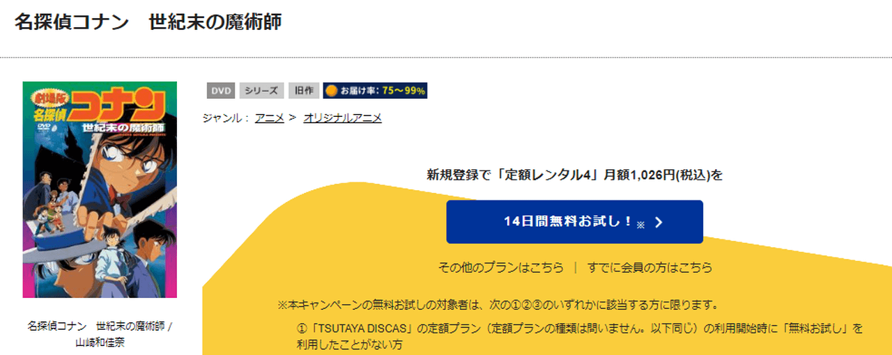 第1位．劇場版『名探偵コナン 世紀末の魔術師』