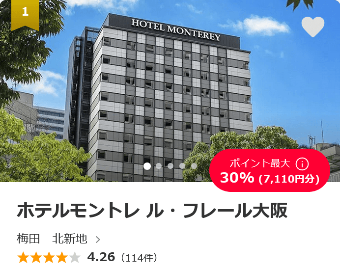 実際に予約したホテルの参考