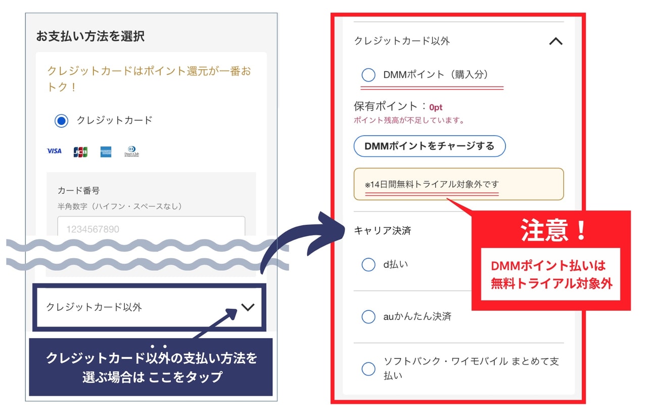 DMM TVの支払い方法