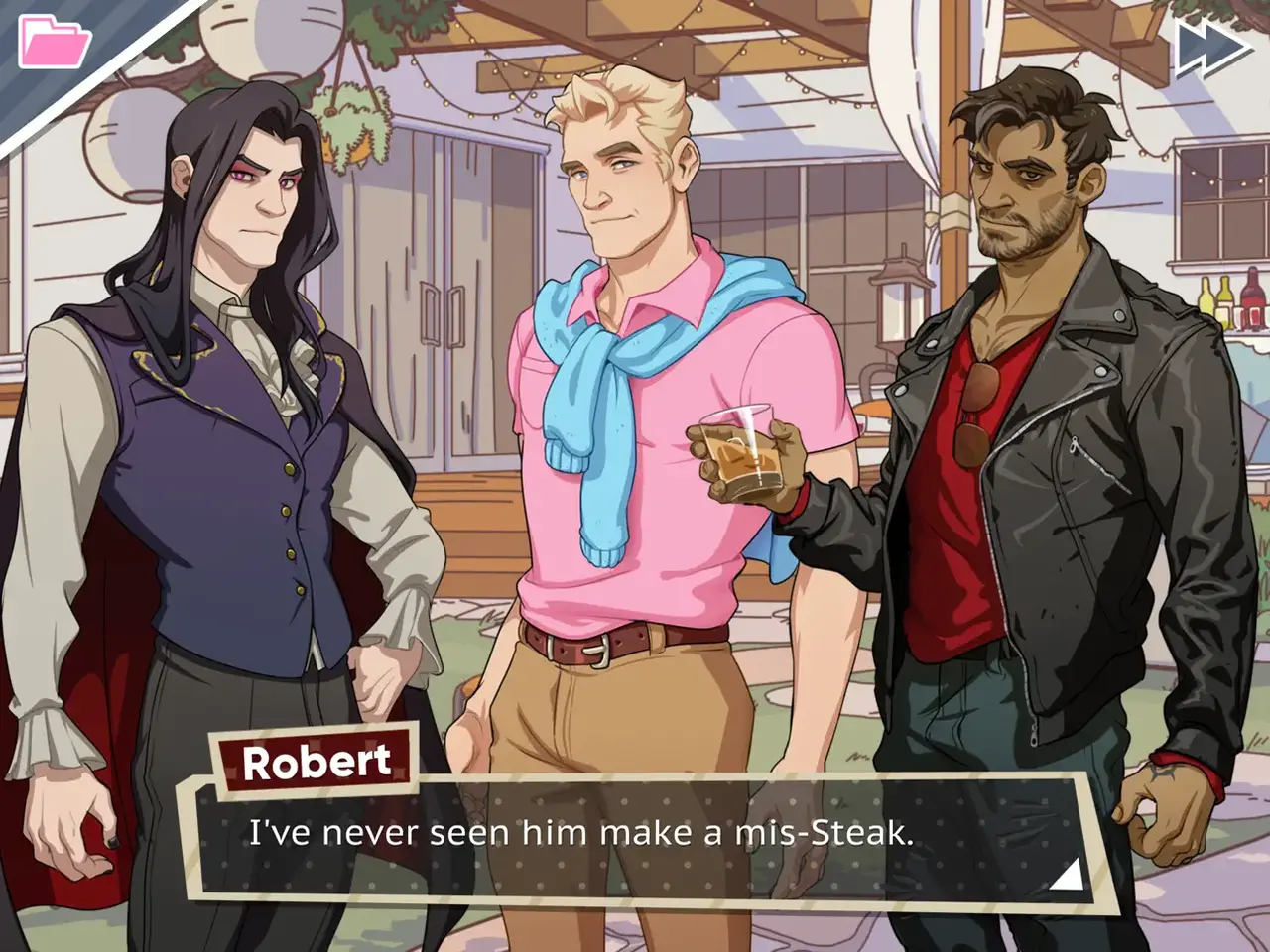 Dream Daddy: A Dad Dating Simulatorのプレイ画面